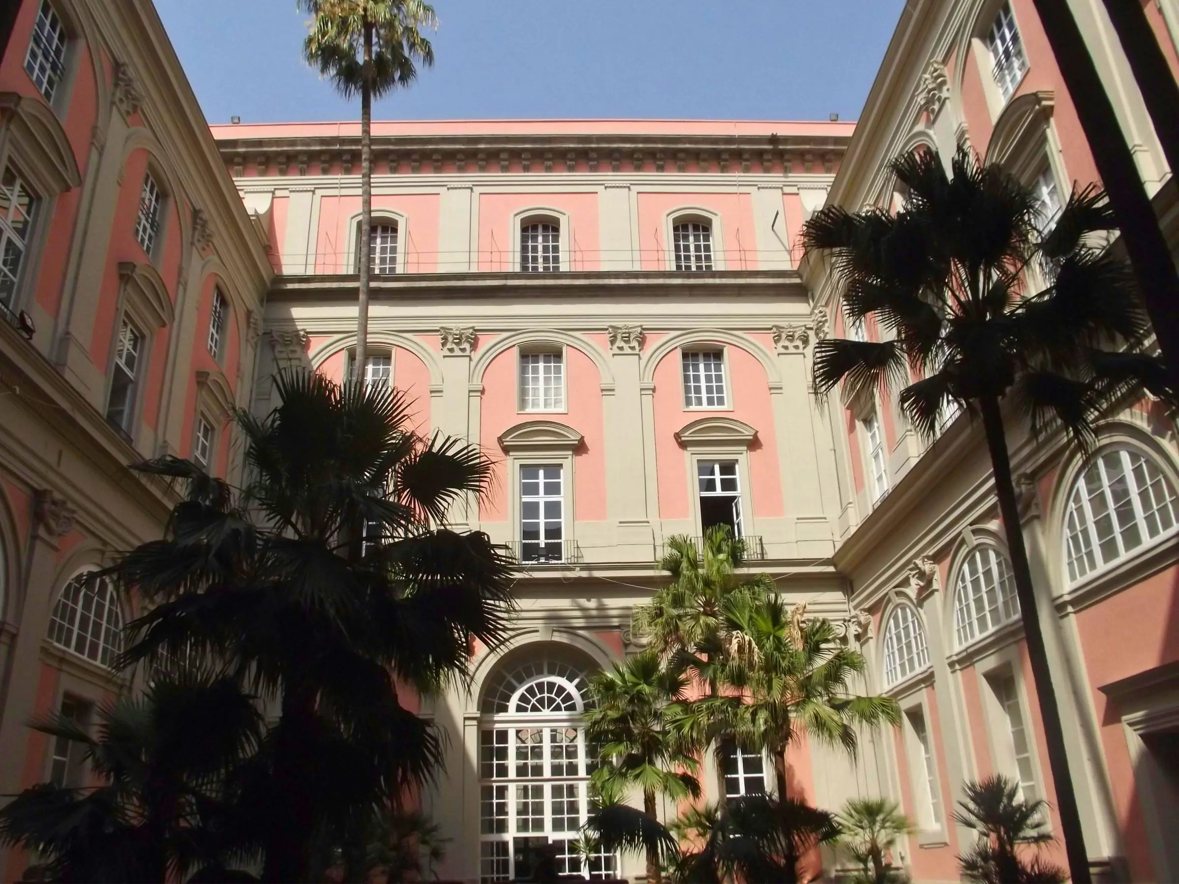 The grand exterior and entrance of the National Archaeological Museum of Naples