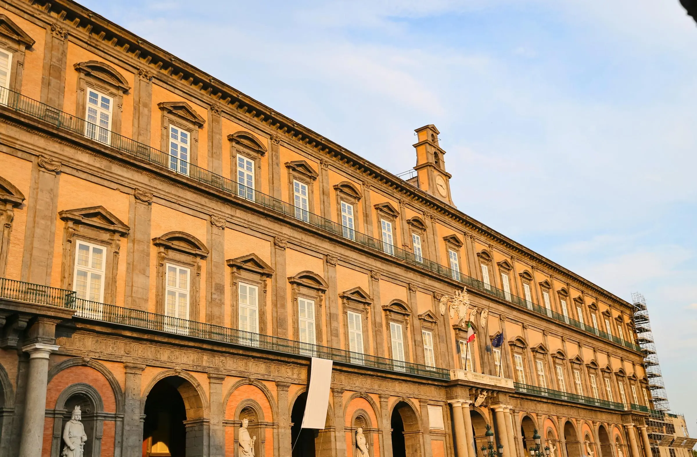 The facade of the Royal Palace of Naples facing Piazza del Plebiscito
